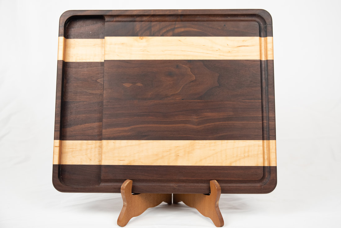 Graham  &  Brown Gather Natural Brown 24 x 12 Maple Hardwood Raw Edge Cutting Board With Hles 